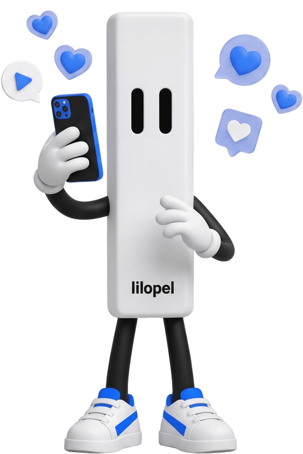 Lilo met een smartphone vol hartjes