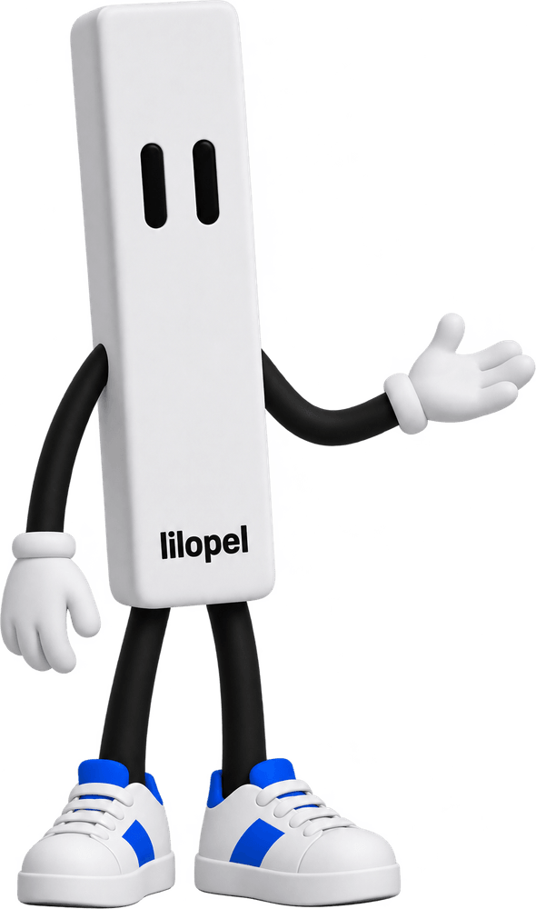 Lilo presenteert met een uitnodigend gebaar