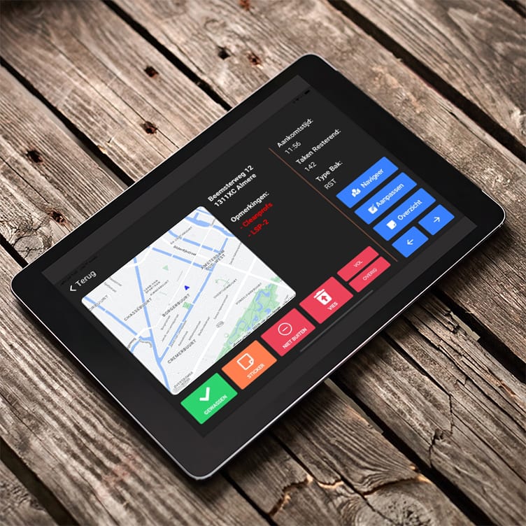 De Routeboxx-app op een tablet